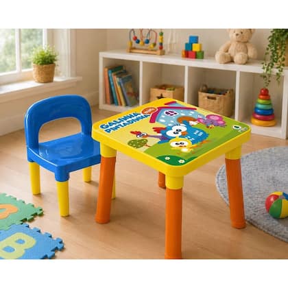 Imagem de Mesinha com 1 Cadeirinha Infantil Para Atividades Galinha Pintadinha