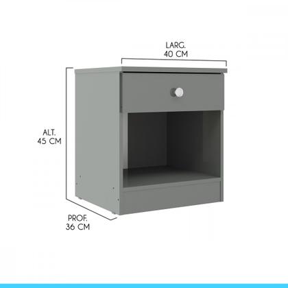 Imagem de Mesinha de Cabeceira com 1 Gaveta 40x45cm Cinza 6500