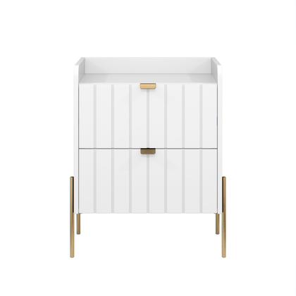 Imagem de mesinha de cabeceira industrial com gaveta para cama quarto de casal mdf frente riscada design moderno moriah 45cm