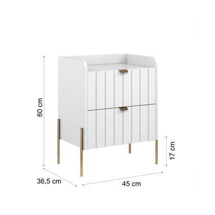 Imagem de mesinha de cabeceira industrial com gaveta para cama quarto de casal mdf frente riscada design moderno moriah 45cm