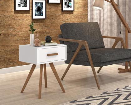 Imagem de Mesinha De Canto Classic Cabeceira Gaveta quadripé de  madeira