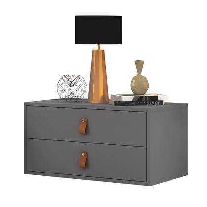 Imagem de mesinha de canto de parede quarto casal unic 60cm com gavetas