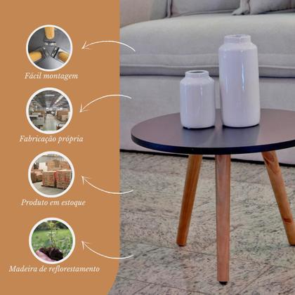 Imagem de Mesinha De Canto Lateral Pé Palito De Madeira Decorativa