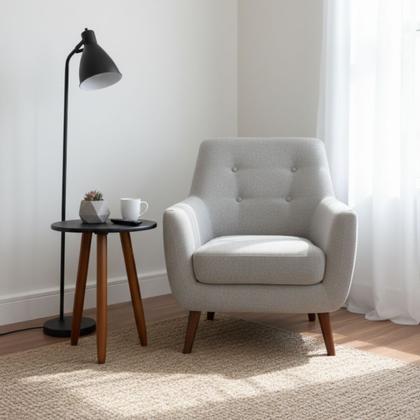 Imagem de Mesinha de Canto Pé Palito Retrô Pequena 37cm com Pés de Madeira