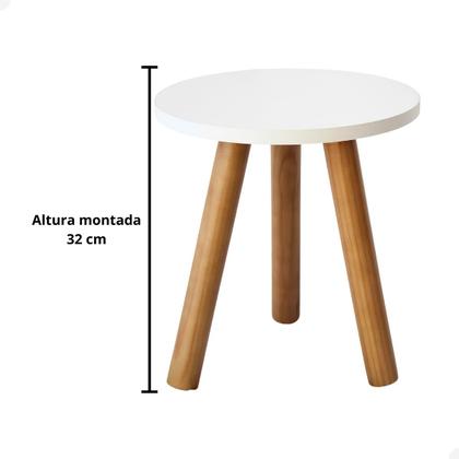 Imagem de Mesinha de Canto Redonda Decorativa Mesa Lateral Pe palito Decoração