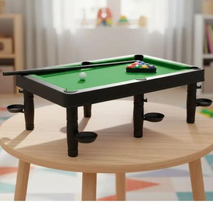 Imagem de Mesinha de Jogo Sinuca 45CM Infantil Snooker Brilhar Com 02 Tacos EM0004