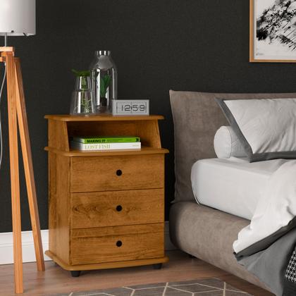 Imagem de Mesinha Decorativa de Cabeceira Apoio Cama Multimovel Luxo Gavetas Nicho EJ Cores