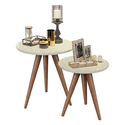 Imagem de Mesinha Decorativa de Canto Luxo Lateral Retrô - Off White