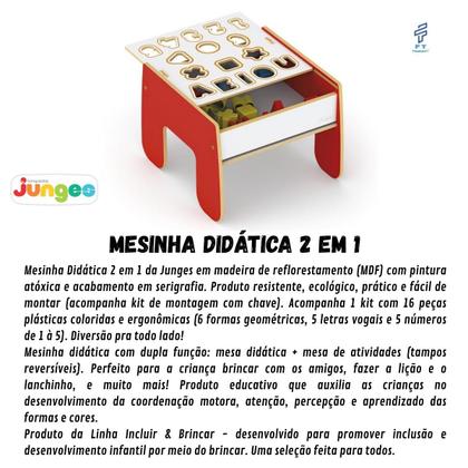 Imagem de Mesinha didática Infantil 2 em 1 com Blocos de encaixar