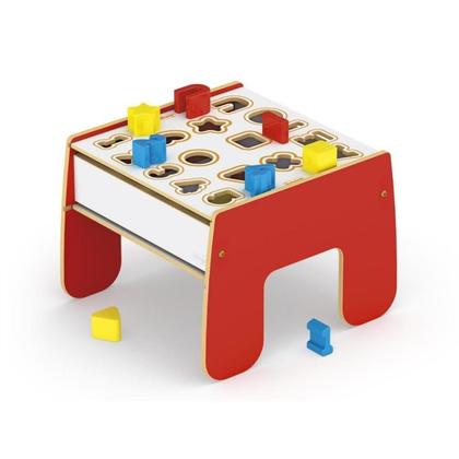 Imagem de Mesinha didática Infantil 2 em 1 com Blocos de encaixar