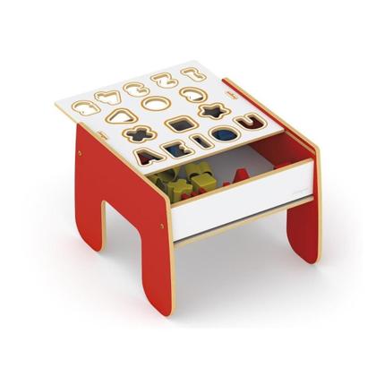 Imagem de Mesinha didática Infantil 2 em 1 com Blocos de encaixar