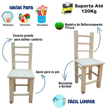 Imagem de Mesinha Infantil Baú Com 2 Cadeiras De Madeira