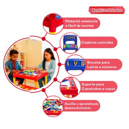 Imagem de Mesinha Infantil Com Cadeira Didática Resistente PJ Masks