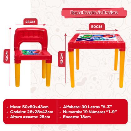 Imagem de Mesinha Infantil Com Cadeira Didática Resistente PJ Masks