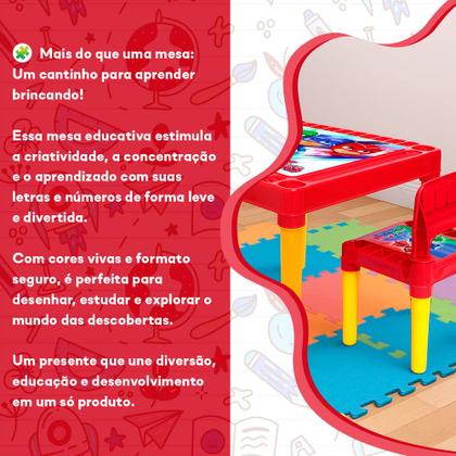 Imagem de Mesinha Infantil Com Cadeira Didática Resistente PJ Masks