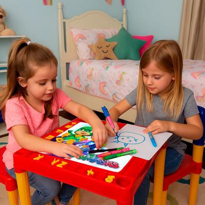 Imagem de Mesinha Infantil Com Cadeira Didática Resistente PJ Masks