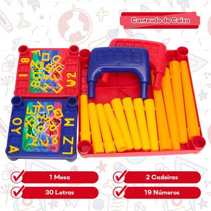 Imagem de Mesinha Infantil Com Cadeira Didática Resistente PJ Masks