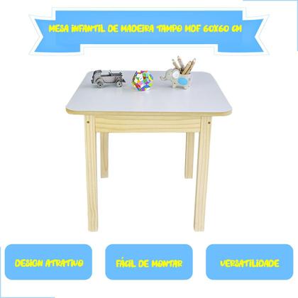 Imagem de Mesinha Infantil Compacta e Resistente Madeira com 1 Cadeira para Meninos e Meninas Estudo Diversão