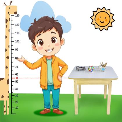 Imagem de Mesinha Infantil Compacta e Resistente Madeira com 1 Cadeira para Meninos e Meninas Estudo Diversão