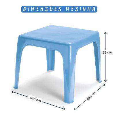 Imagem de Mesinha Kids Infantil Azul 46X38Cm + 2 Cadeira Poltroninha