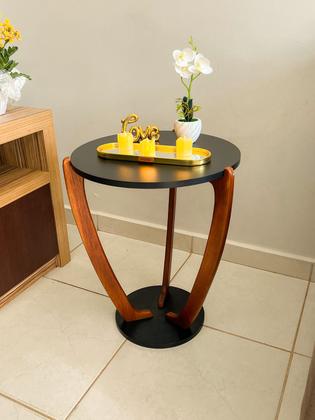 Imagem de Mesinha Lateral Apoio Canto Sofá Enfeite e Decoração Sala e Casa