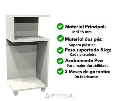 Imagem de Mesinha Lateral Apoio De Centro Canto Aparador / Branco