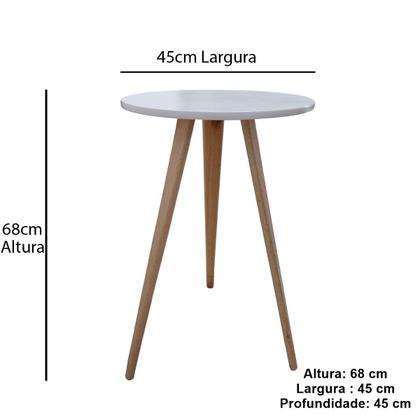 Imagem de Mesinha Lateral de Canto e Apoio Redonda Pé Palito 68 cm