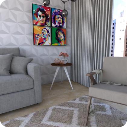 Imagem de Mesinha Lateral De Canto Para Sala E Quarto Redonda B.M