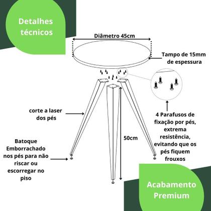 Imagem de Mesinha Lateral De Canto Para Sala e Quarto Redonda P.M