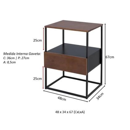 Imagem de Mesinha Lucy 1 Gaveta Cabeceira Apoio Lateral Cama Sofa