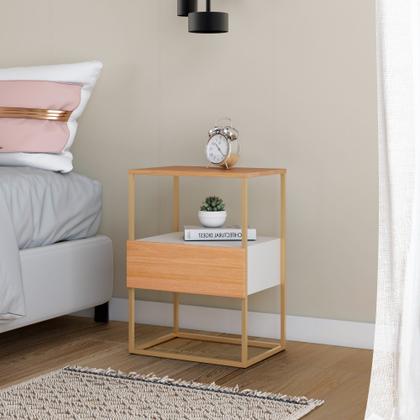 Imagem de Mesinha Lucy 1 Gaveta Cabeceira Apoio Lateral Cama Sofa