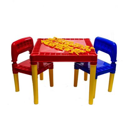 Imagem de Mesinha Mesa Didática Infantil 2 Cadeiras Menino Menina