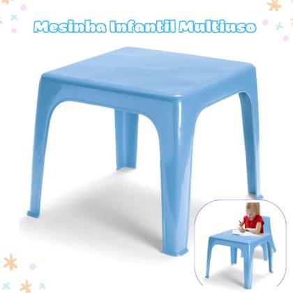Imagem de Mesinha Mesa Kids Infantil Azul 46x38Cm Plástica Resistente