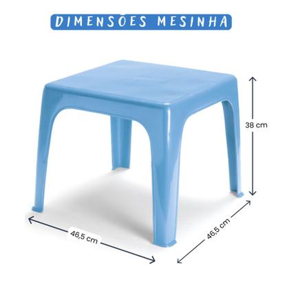 Imagem de Mesinha Mesa Kids Infantil Azul 46x38Cm Plástica Resistente
