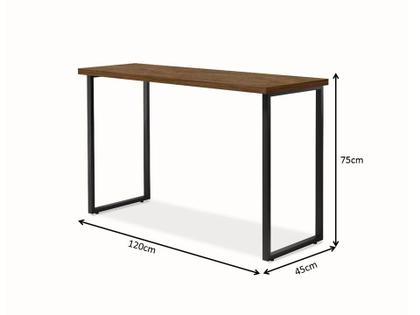 Imagem de mesinha pequena simples aparador pes ferro 1,20mt - marrom