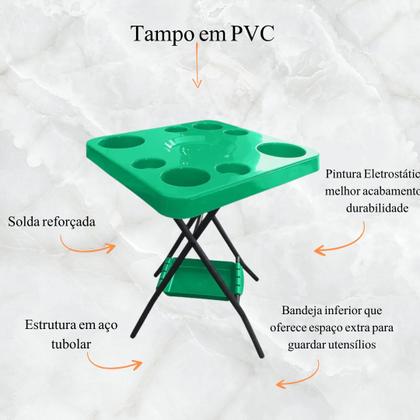 Imagem de Mesinha Petisqueira Dobrável Lazer Churrasco Piscina Praia