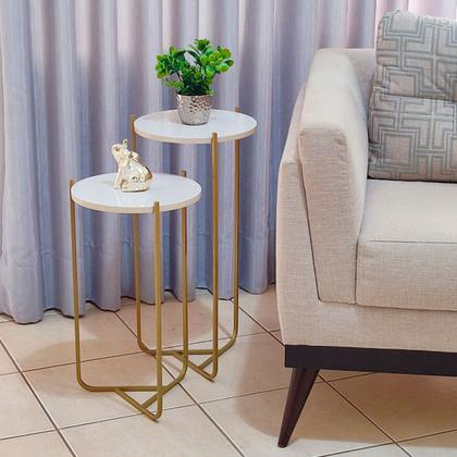 Imagem de Mesinha sala estar Lateral Canto Sofá Apoio Quarto Cabeceira Mesa Area Gourmet Varanda Recepção Conjunto Centro Madeirado