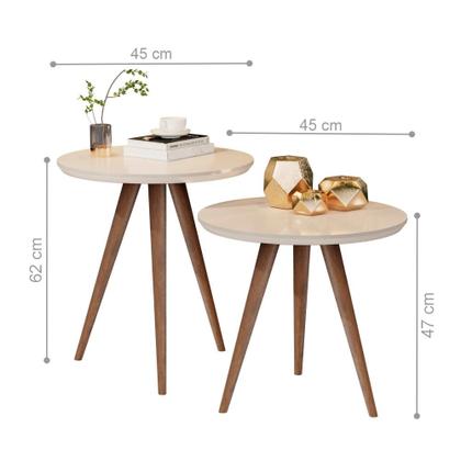 Mesinhas Laterais Sala Sofá Madeira Canto Off White - Mais de Casa Imagem de Mesinhas Laterais Sala Sofá Madeira Canto Off White