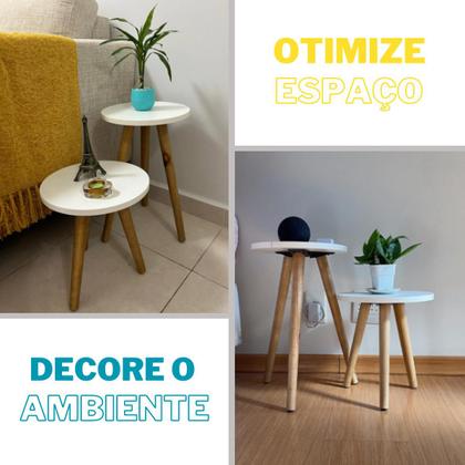 Imagem de Mesinhas Preta Tripé Retrô De Canto Enfeite Para Casa E Sala Canto de Sofá