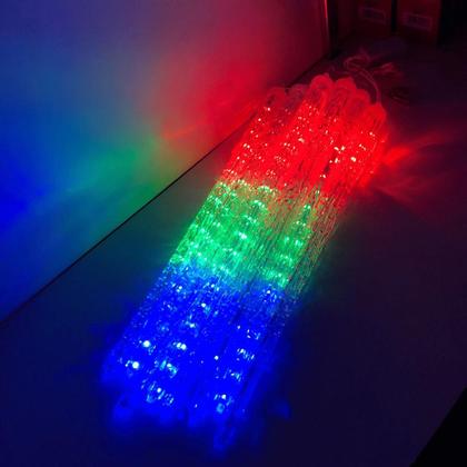 Imagem de Meteoro Cascata Gelo C/8 Tubo Led Pisca Chuva Luz Natal 3m