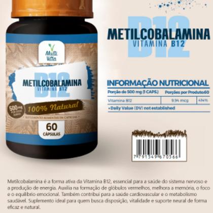 Imagem de Metilcobalamina 9,94mcg por cápsulas - 60 cápsulas Multivitta