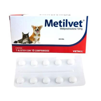 Imagem de Metilvet 10mg Anti Inflamatório AnaLGésico Para Cães E Gatos