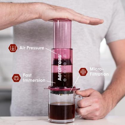 Imagem de Método de fermentação 3 em 1 da prensa de café AeroPress Clear Pink