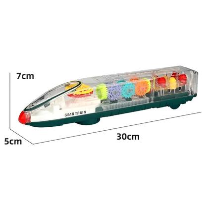 Imagem de Metro Brinquedo Infantil Educativo Trenzinho Pisca E Gira Musical Locomotiva Brilha Som Top Transparente Reforçado Menin