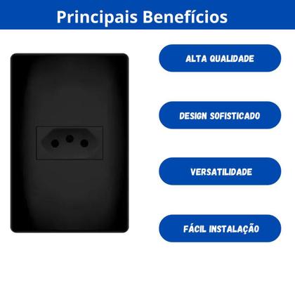 Imagem de Mg conj 1 tomada 2p+t 20a-250v ebony clean 4x2 (16733)