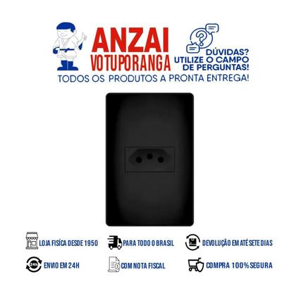 Imagem de Mg conj 1 tomada 2p+t 20a-250v ebony clean 4x2 (16733)