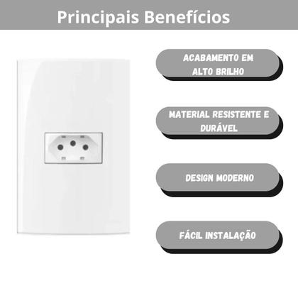 Imagem de Mg conj 1 tomada 2p+t 20a sleek 4x2 branco (16003)