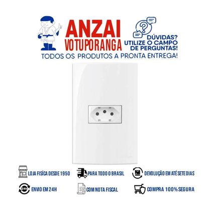 Imagem de Mg conj 1 tomada 2p+t 20a sleek 4x2 branco (16003)