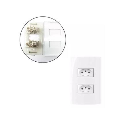 Imagem de Mg conj 2 tomadas sleek 20a 4x2 branco