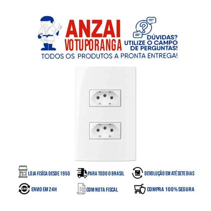 Imagem de Mg conj 2 tomadas sleek 20a 4x2 branco